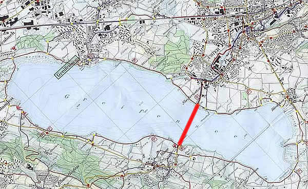 Plan Greifensee: Maur - Niederuster, 1.3 km