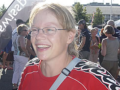 Gigathlon 2007: Nadia Krüger zu Besuch in Bern