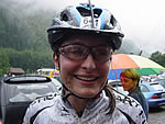 Inferno 2005: Die Mountain Bikerin nach den 30 km in Stechelberg