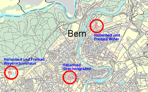 Hallenbäder und Freibäder in Bern: Wyler, Weyermannshaus und Hirschengraben