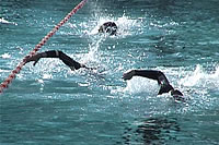 Langstreckenstraining Schwimmen im Freibad