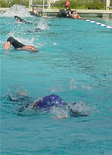 Langstreckentraining Schwimmen im Freibad